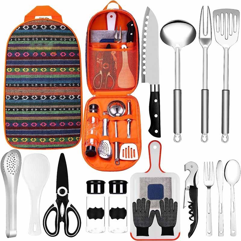 Tent Camping Kitchen RV Cooking Set Utensils Dining Fork Spoon Set A breathe of home