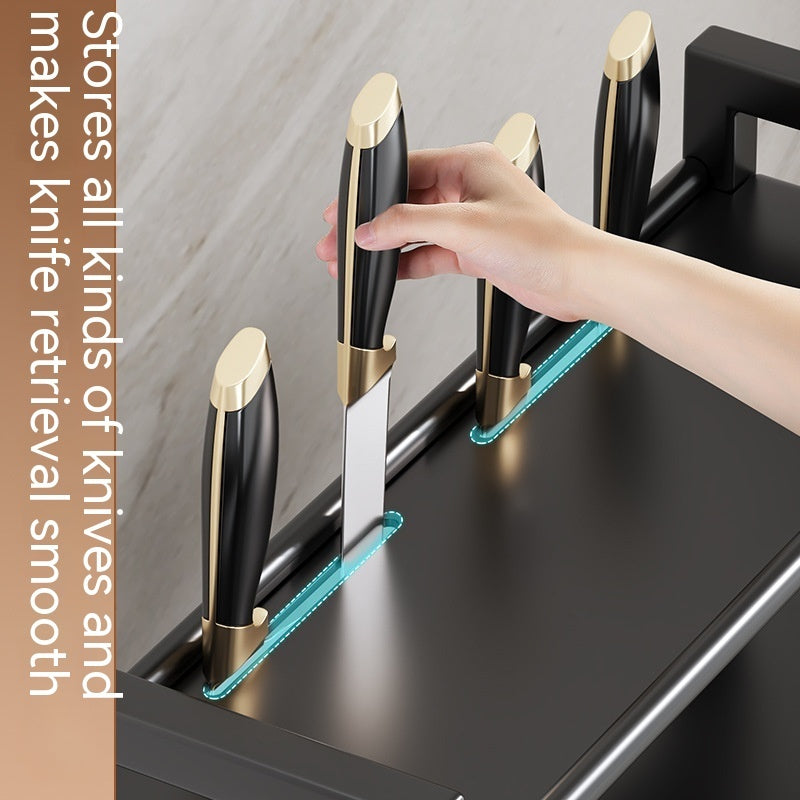 Kitchen Dining Table Cutter Clamp Chopsticks Salt Seasoning Jar Storage Rack A breathe of home