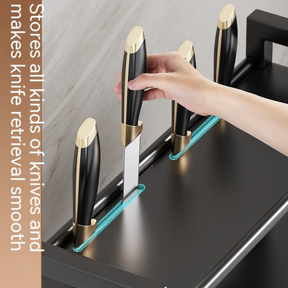 Kitchen Dining Table Cutter Clamp Chopsticks Salt Seasoning Jar Storage Rack A breathe of home