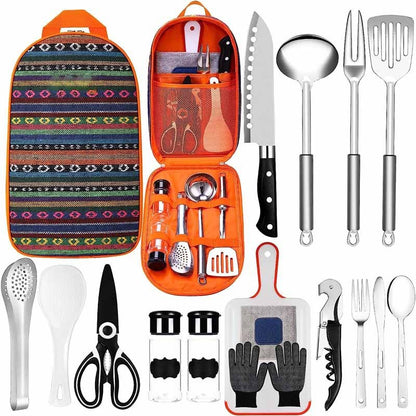 Tent Camping Kitchen RV Cooking Set Utensils Dining Fork Spoon Set A breathe of home