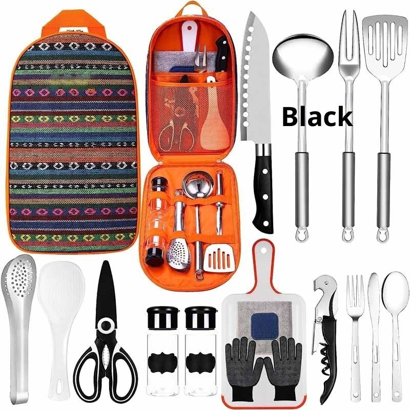 Tent Camping Kitchen RV Cooking Set Utensils Dining Fork Spoon Set A breathe of home