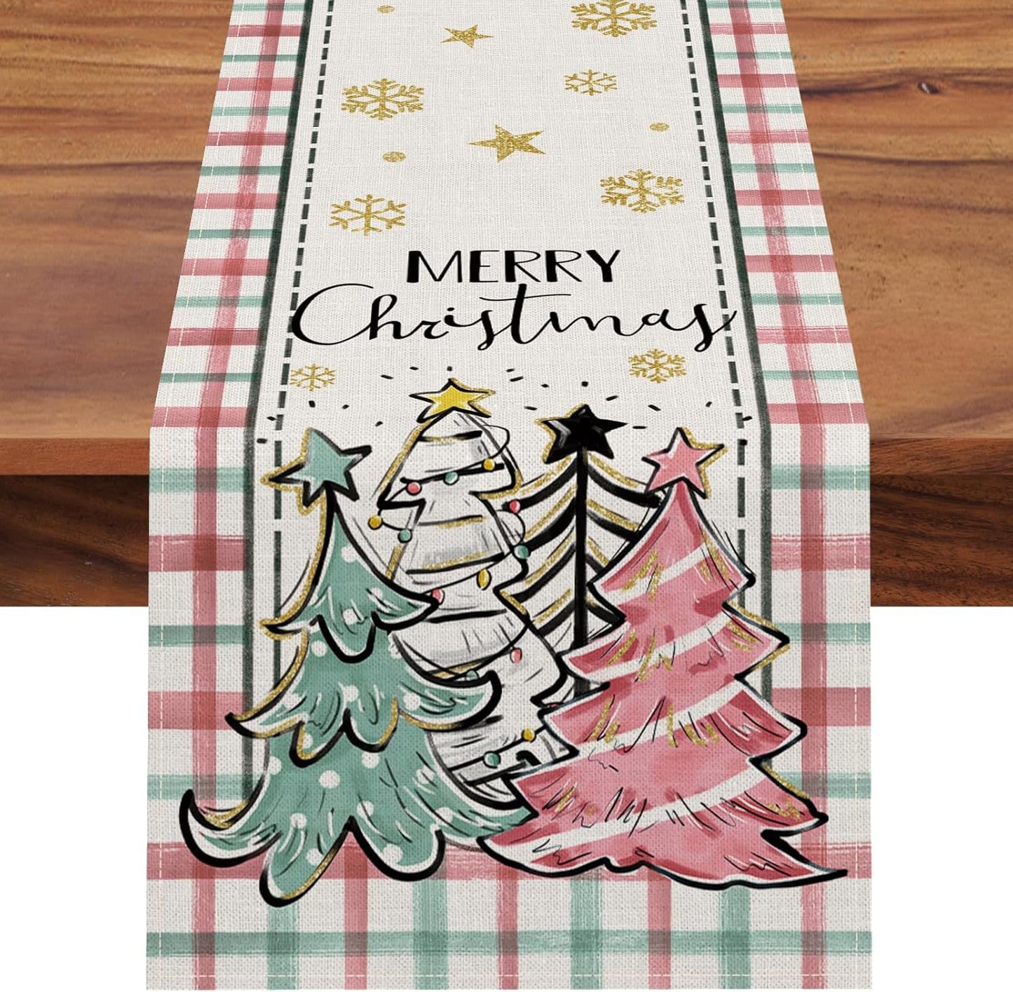 Abreatheofhome Christmas Trees Holiday Table Runner