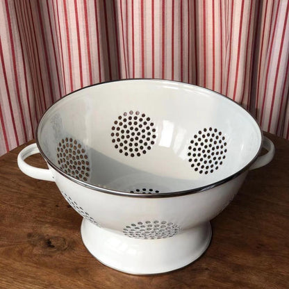 Enamel Drain Basket Vegetable Fruit Storage Basket Water Filter Strainer For Kitchen Dining Room A breathe of home