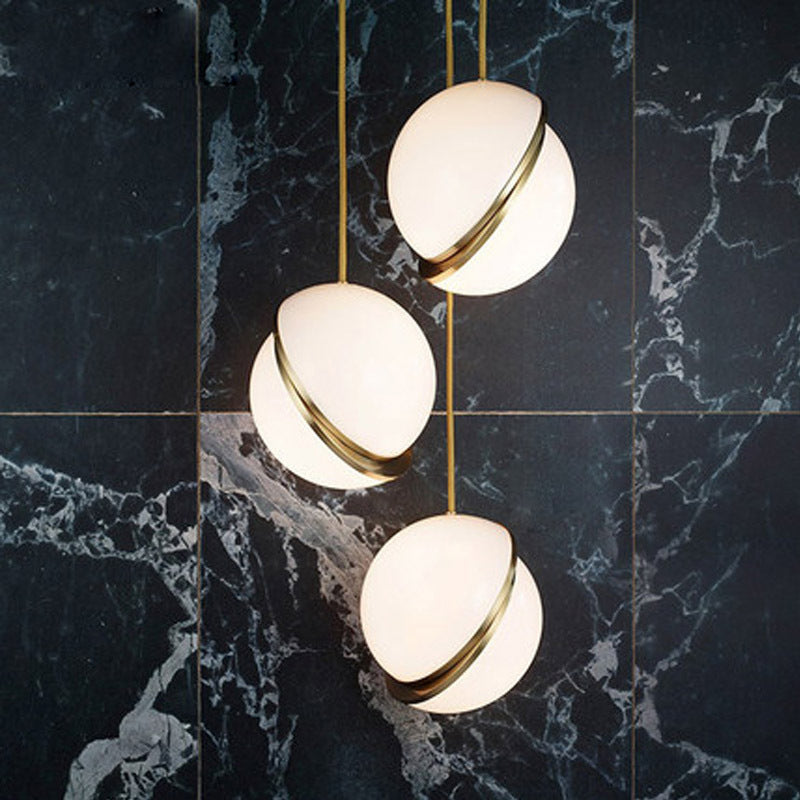 Nordic Modern Pendant Lights For Dining Room Bedroom Restaurant Decor Hotel Golden LED Hanging Lamp Fixture White Ball Lampshade A breathe of home