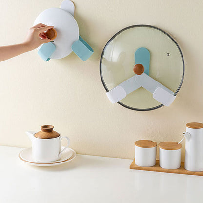 Rotation Adjustment Pan Cover Holder Useful Spoon Pot Lid Shelf Cooking Storage Kitchen Decor Tool Stand Holder A breathe of home