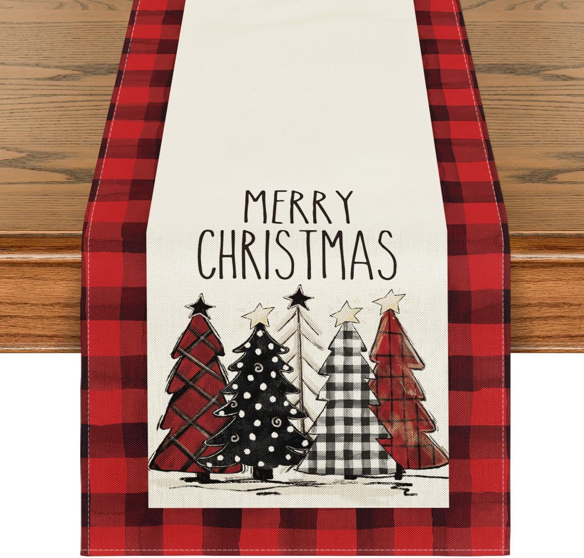 Abreatheofhome Christmas Trees Holiday Table Runner