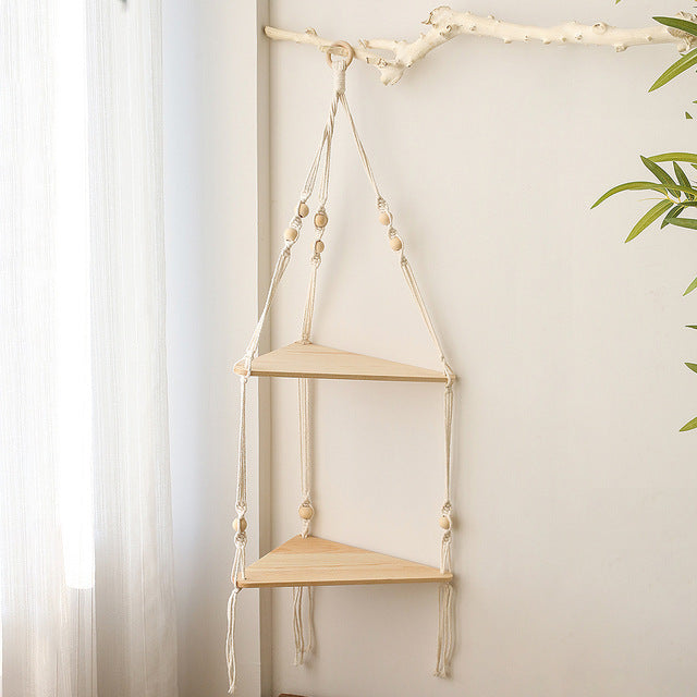 Macrame Shelves For Bedroom Plant Boho Home Decor Chr A breathe of home