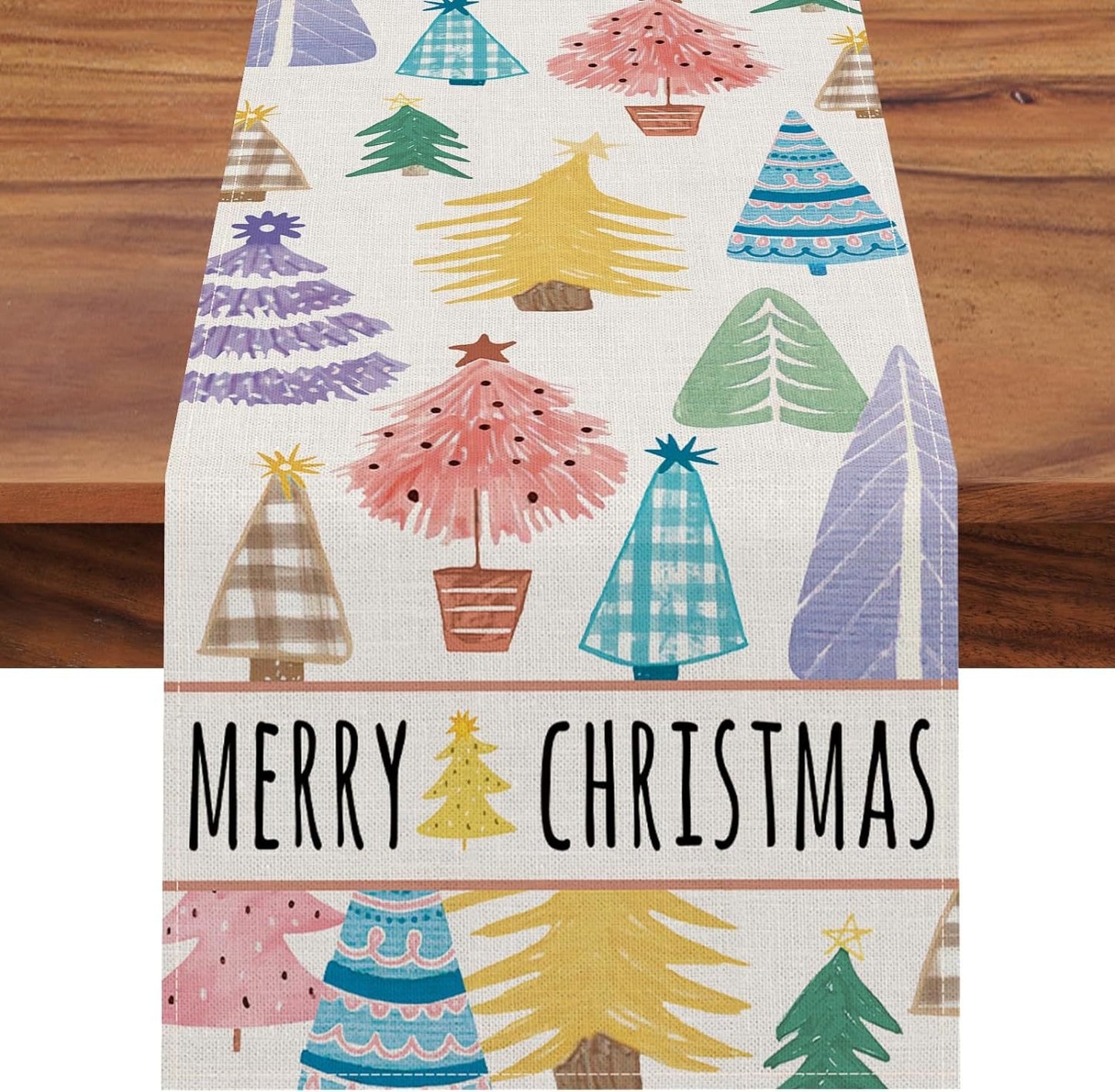 Abreatheofhome Christmas Trees Holiday Table Runner
