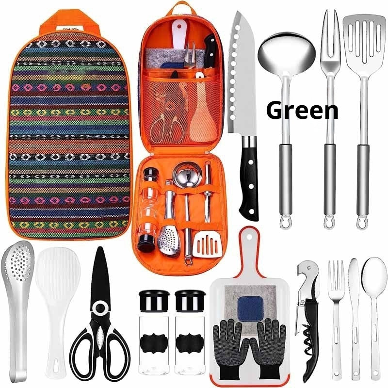 Tent Camping Kitchen RV Cooking Set Utensils Dining Fork Spoon Set A breathe of home