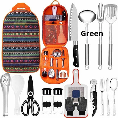 Tent Camping Kitchen RV Cooking Set Utensils Dining Fork Spoon Set A breathe of home