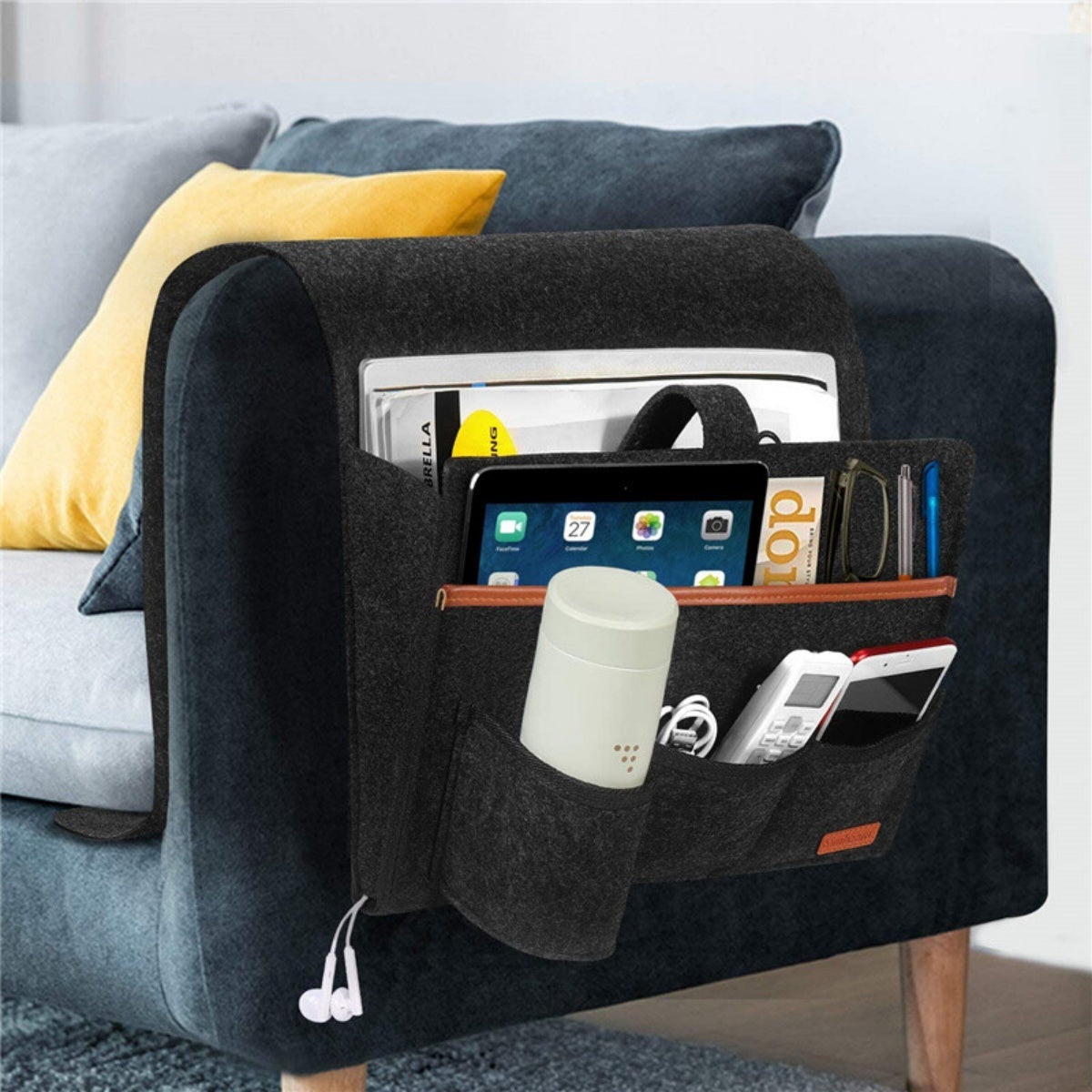 Extra Felt Bedside Storage Organizer Hanging Storage Armrest Sofa Holder Pouch A breathe of home
