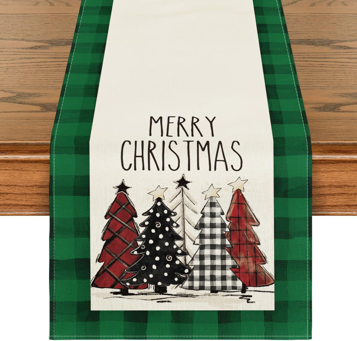 Abreatheofhome Christmas Trees Holiday Table Runner