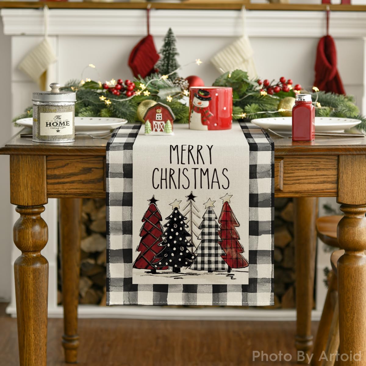 Abreatheofhome Christmas Trees Holiday Table Runner