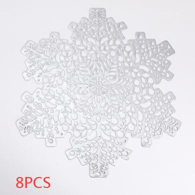 New Snowflakes PVC Hollow Anti-scalding Insulation Pad Table Bowl Mats Home Christmas Decor Heat Resistant Placemat Dining Table A breathe of home