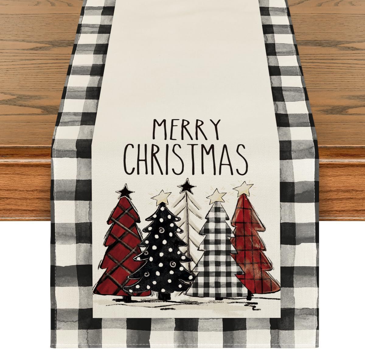 Abreatheofhome Christmas Trees Holiday Table Runner