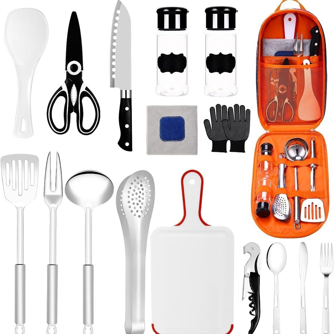 Tent Camping Kitchen RV Cooking Set Utensils Dining Fork Spoon Set A breathe of home