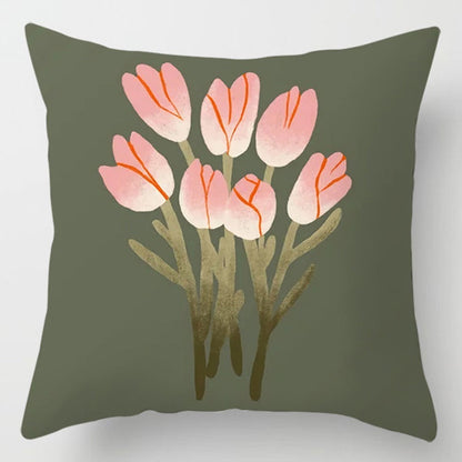 Floral Plant Pattern Cushion Cover Bedroom Decor A breathe of home