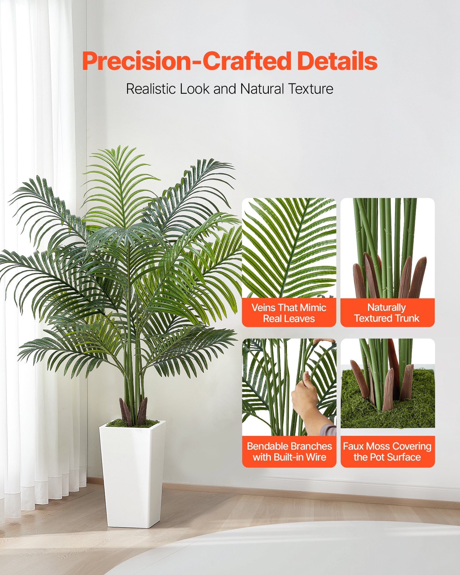 Abreatheofhome 5ft Artificial Areca Palm Tree