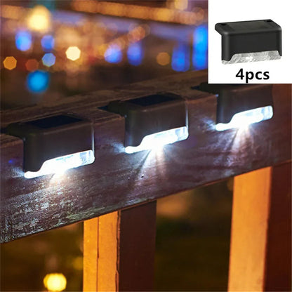 4Pcs Stair LED Solar Lamp Waterproof Outdoor Garden Light A breathe of home