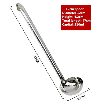Durable soup ladle – long handle, big round scoop, ideal for kitchen and buffet use. A breathe of home