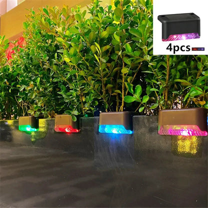 4Pcs Stair LED Solar Lamp Waterproof Outdoor Garden Light A breathe of home
