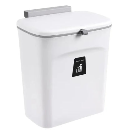 Space-saving kitchen bin with lid – hangs on cabinet door or wall. Ideal for trash and recycling. A breathe of home