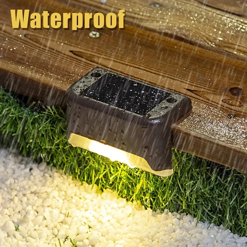 4Pcs Stair LED Solar Lamp Waterproof Outdoor Garden Light