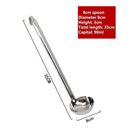 Durable soup ladle – long handle, big round scoop, ideal for kitchen and buffet use. A breathe of home