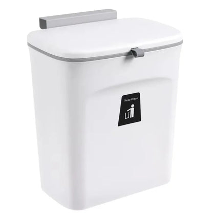 Space-saving kitchen bin with lid – hangs on cabinet door or wall. Ideal for trash and recycling. A breathe of home