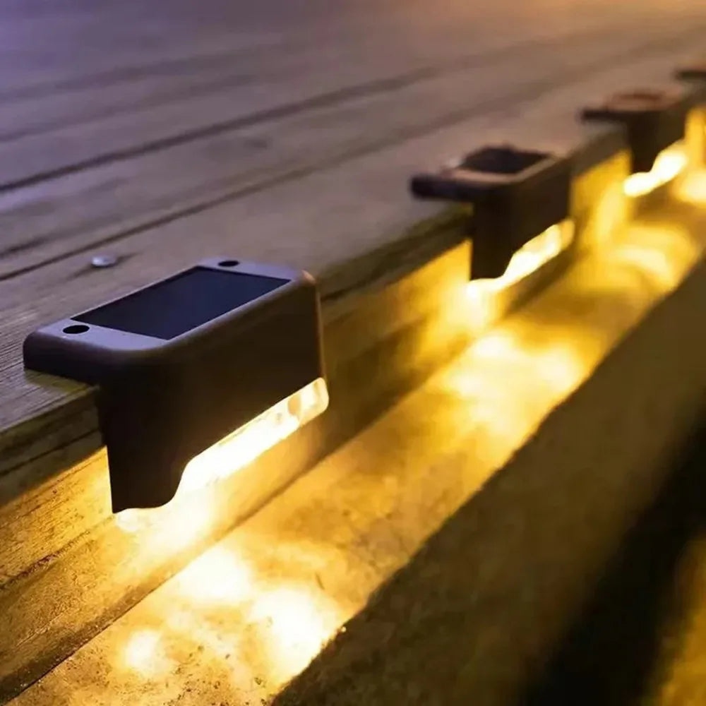 4Pcs Stair LED Solar Lamp Waterproof Outdoor Garden Light