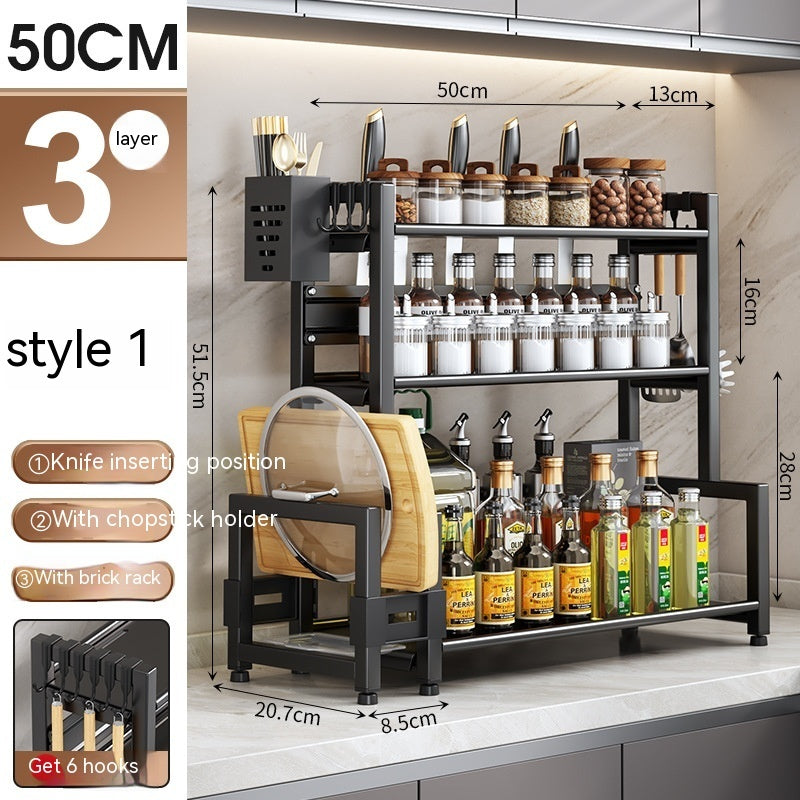 Kitchen Dining Table Cutter Clamp Chopsticks Salt Seasoning Jar Storage Rack A breathe of home