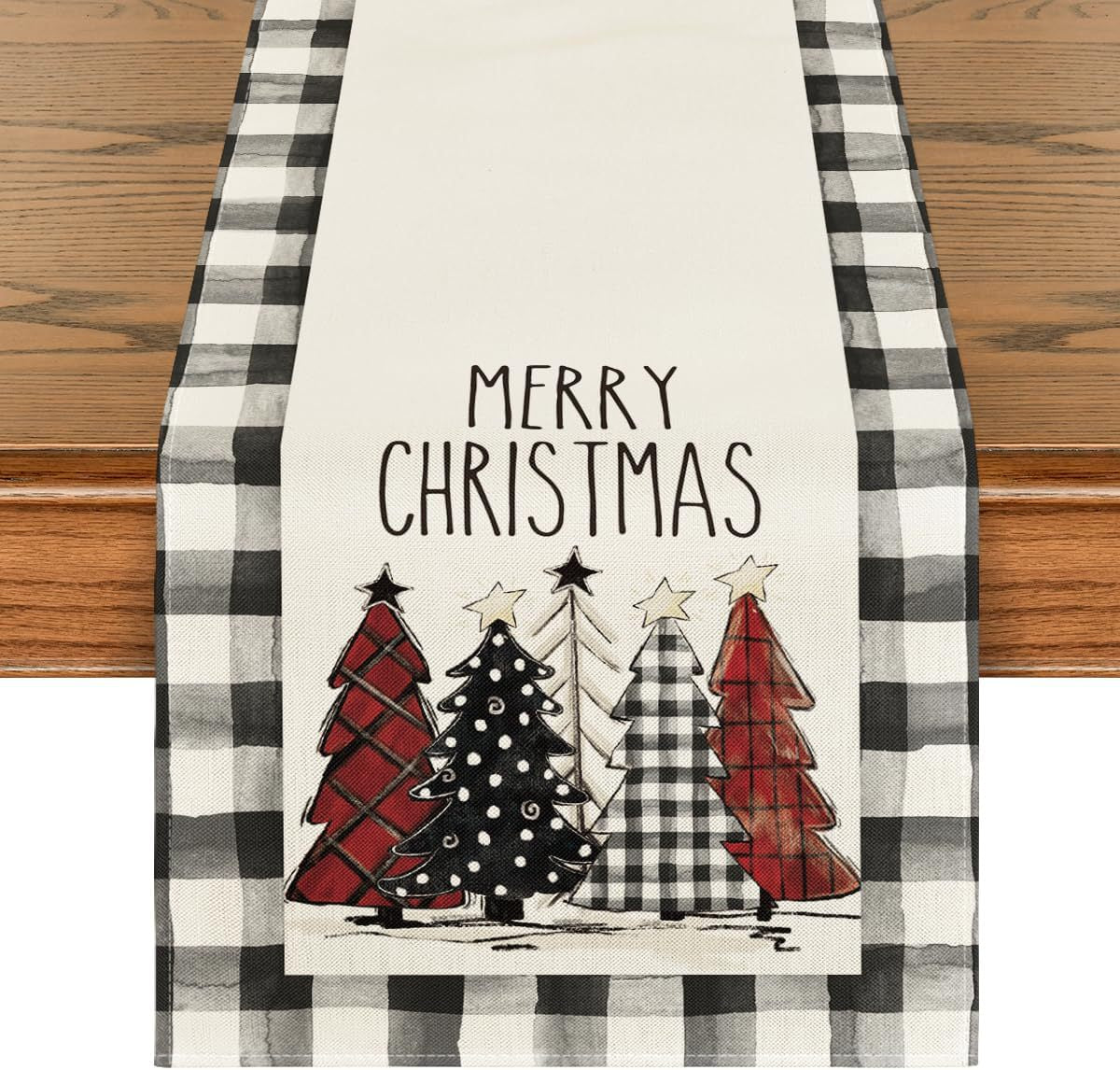 Abreatheofhome Christmas Trees Holiday Table Runner