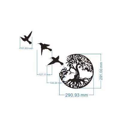 Abreathofhome Decorative Iron Wall Art Wall Hanging featuring birds and a tree design, perfect for home décor.