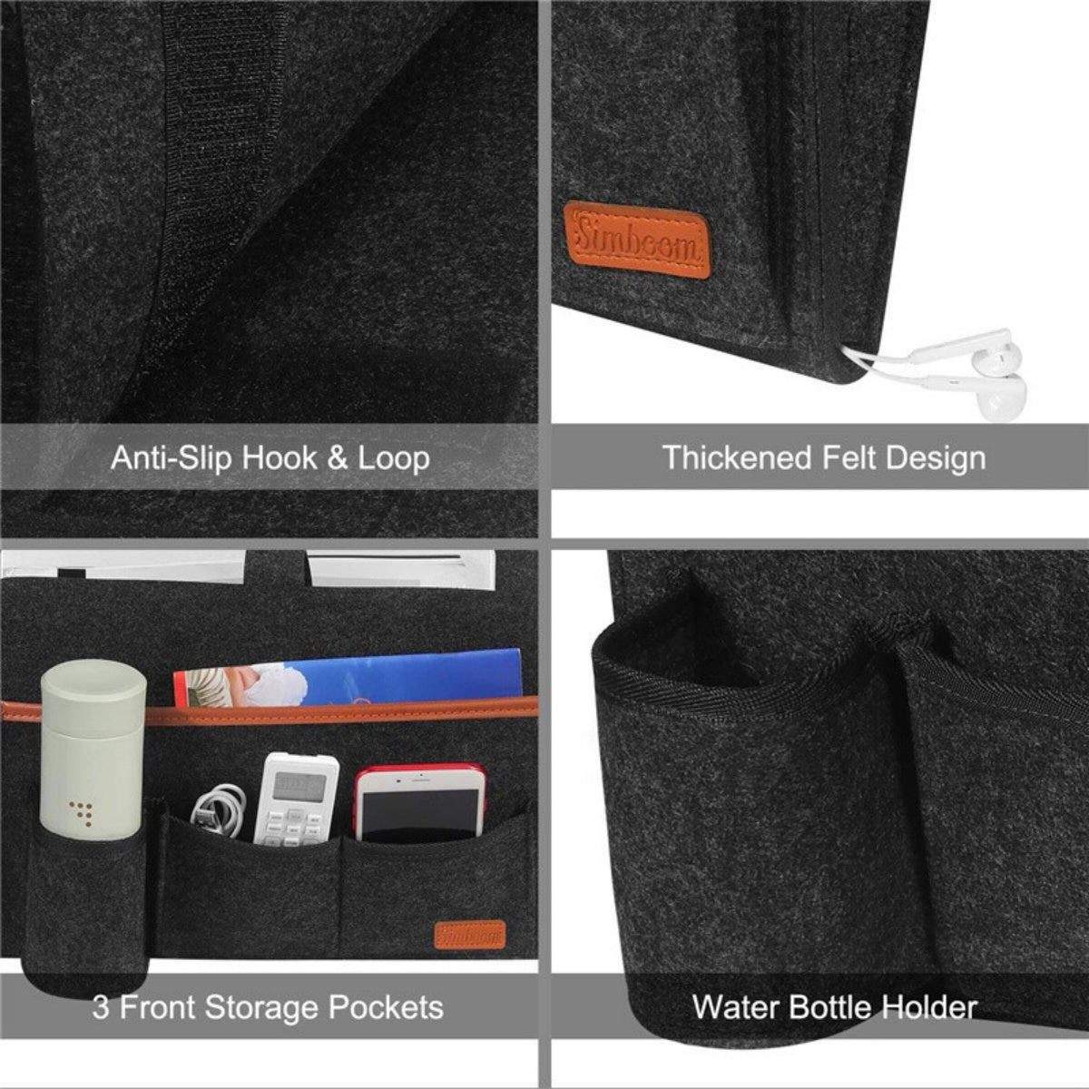 Extra Felt Bedside Storage Organizer Hanging Storage Armrest Sofa Holder Pouch A breathe of home