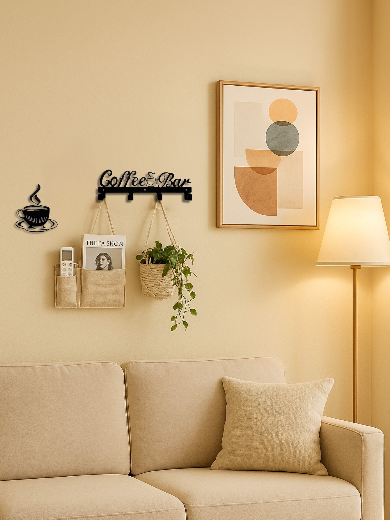 Coffee Cup Rack With Hooks - Wall-Mounted Metal Organizer For Kitchen Decor A breathe of home