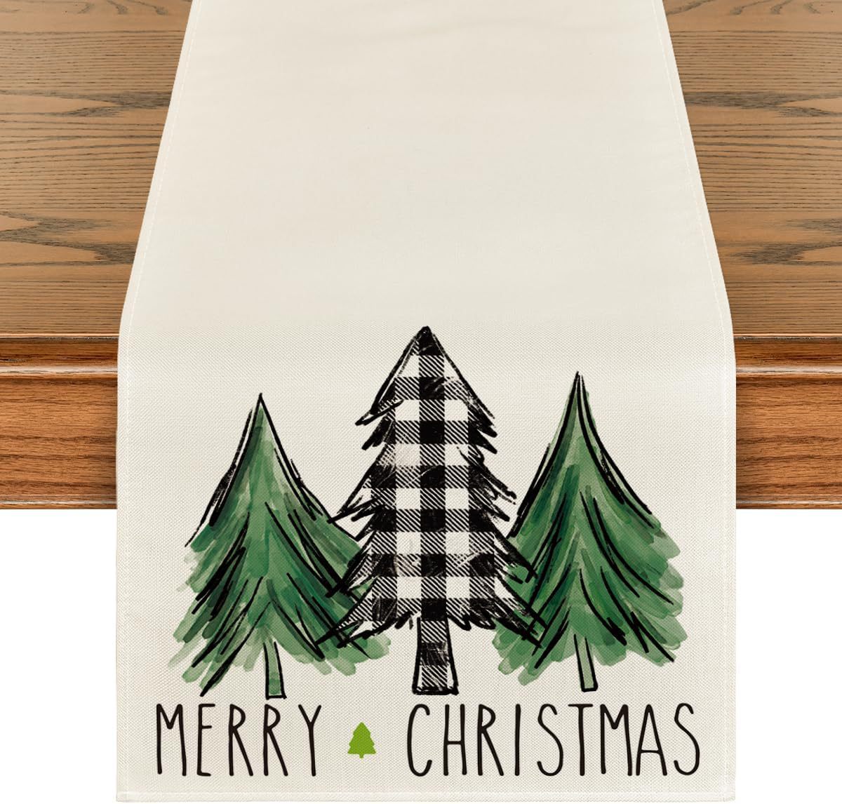 Abreatheofhome Christmas Trees Holiday Table Runner