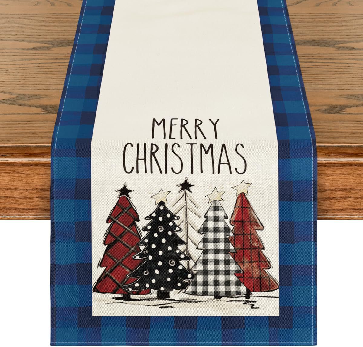 Abreatheofhome Christmas Trees Holiday Table Runner