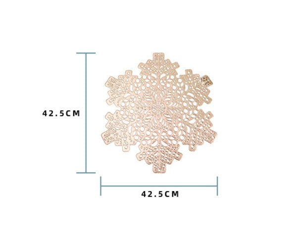 New Snowflakes PVC Hollow Anti-scalding Insulation Pad Table Bowl Mats Home Christmas Decor Heat Resistant Placemat Dining Table A breathe of home