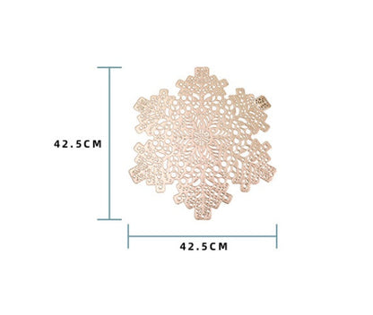 New Snowflakes PVC Hollow Anti-scalding Insulation Pad Table Bowl Mats Home Christmas Decor Heat Resistant Placemat Dining Table A breathe of home