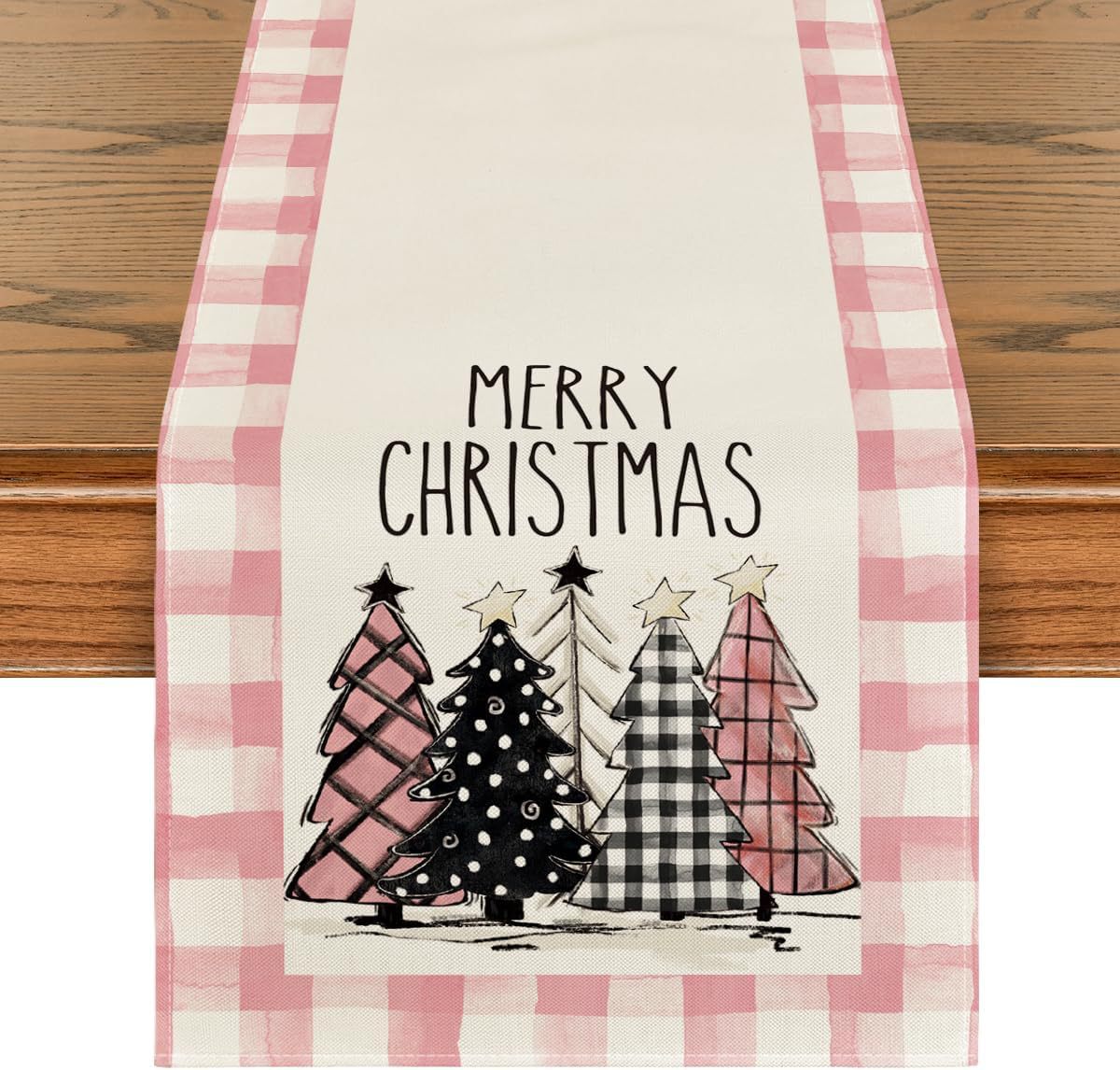 Abreatheofhome Christmas Trees Holiday Table Runner